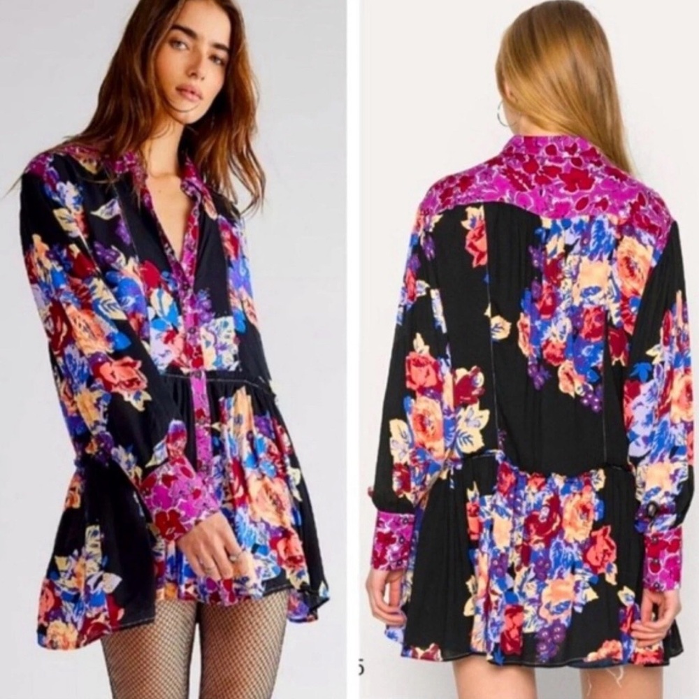Free People | Brunch A Bunch Floral Tunic Sz S - Picture 5 of 13